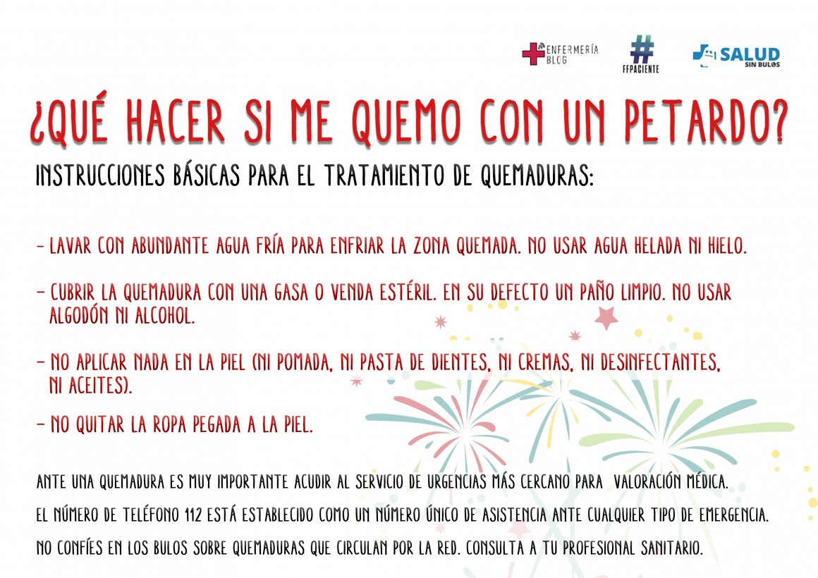 ENFERMERÍA BLOG / ¿Qué hacer si me quemo con un petardo?